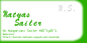 matyas sailer business card